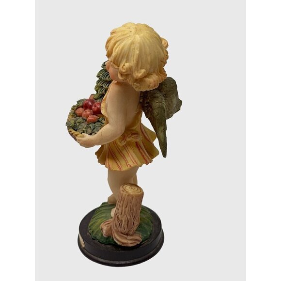 Victorian Christmas 6 Inch Angel Figurine Child Basket Fruit Tree Vintage Decor - Picture 7 of 11